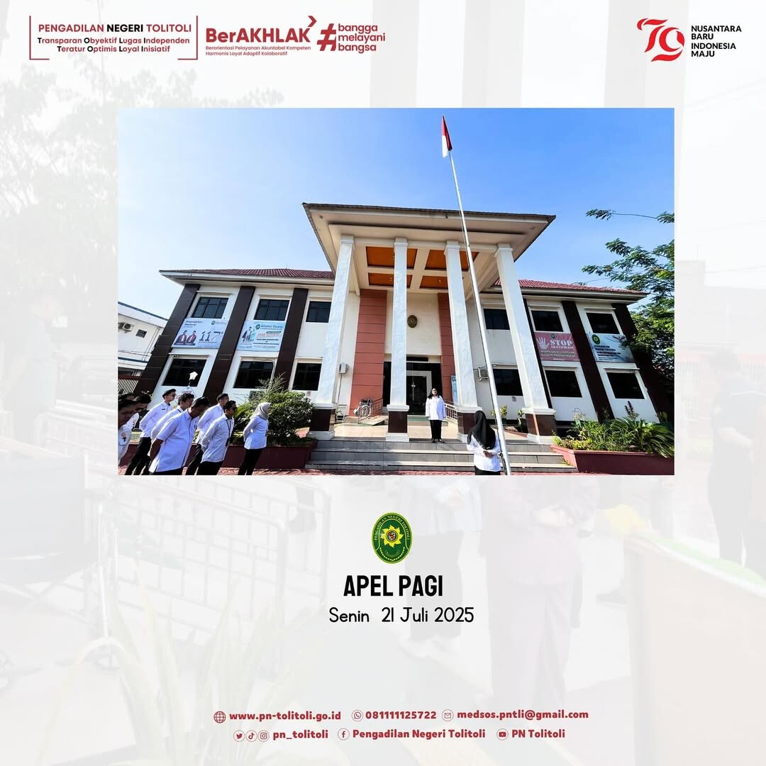 Apel pagi Pengadilan Negeri Tolitoli
